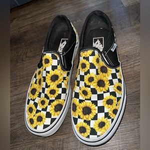 Vans Asher Checkerboard Sunflower Shoes